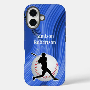 Baseball with Player and Ball personalize iPhone 16 Case