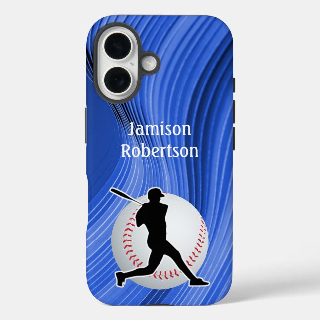 Baseball with Player and Ball personalize Case-Mate iPhone Case (Back)