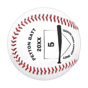 Baseball with Player Name & Number Graduation Gift