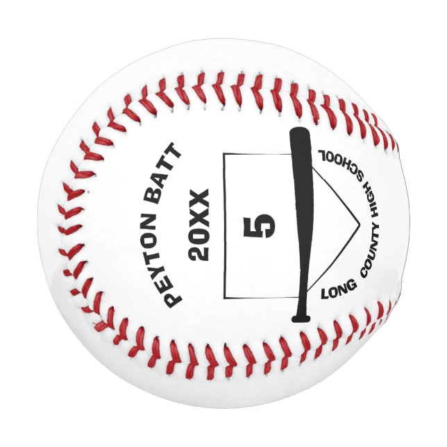 Baseball with Player Name & Number Graduation Gift (Back Right)