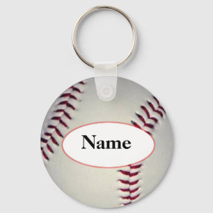 Baseball with your name on it key ring