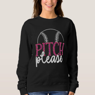 Baseball Womens Leopard Pattern Softball Baseball  Sweatshirt