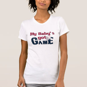 Baseball Word Art-My Baby's got Game-Ladies Tshirt