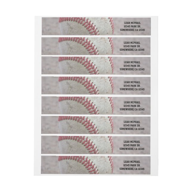Baseball Wrap Around Label (Sheet)