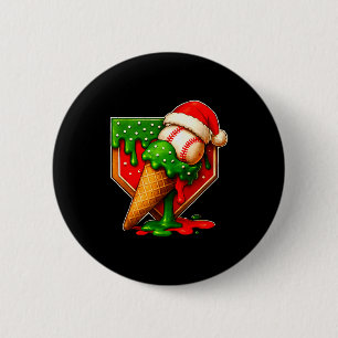 Baseball Xmas Christmas Baseball Ice Cream Drip Bo 6 Cm Round Badge