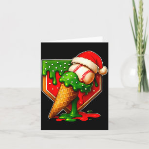 Baseball Xmas Christmas Baseball Ice Cream Drip Bo Card