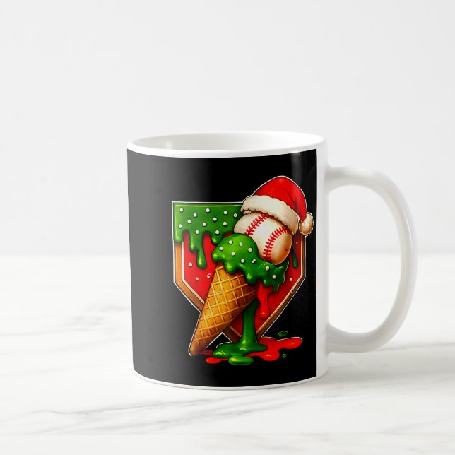 Baseball Xmas Christmas Baseball Ice Cream Drip Bo Coffee Mug (Right)