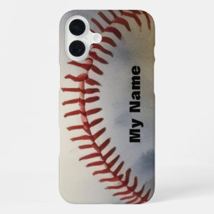 Baseball Your Name iPhone 16 Plus Case