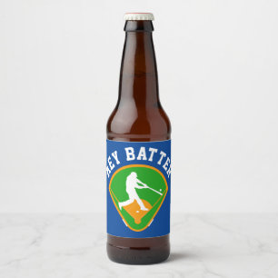 Baseball Your text Beer Bottle Label