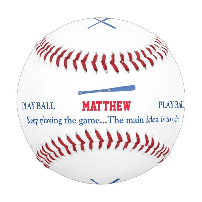 baseballer's bat and play personalised baseball (Back)