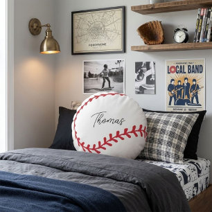 BaseballPillow, CustomDecor, SportsGift Round Cushion