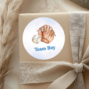 Baseballs and Bows Gender Reveal Team Boy Sticker