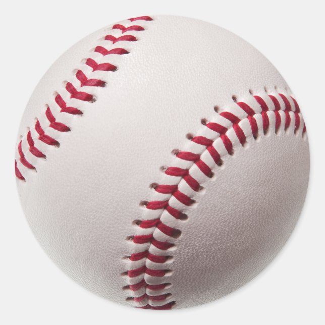 Baseballs - Customise Baseball Background Template Classic Round Sticker (Front)