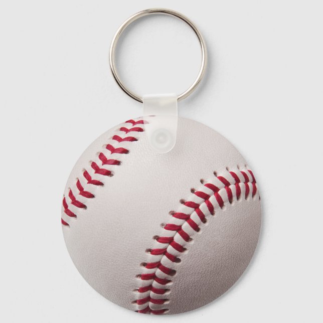 Baseballs - Customise Baseball Background Template Key Ring (Front)
