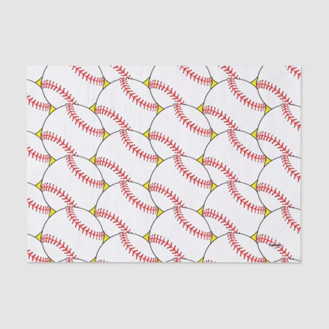 Baseballs Git Wrap Tissue Paper HAMbyWG (Front)