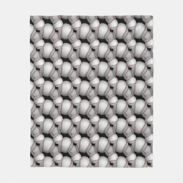 Baseballs Pattern Fleece Blanket (Front)