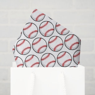 Baseballs Red White Sports Team Gifts Tissue Paper