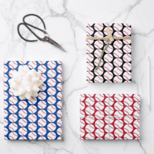 Baseballs Sport Design Wrapping Paper Sets
