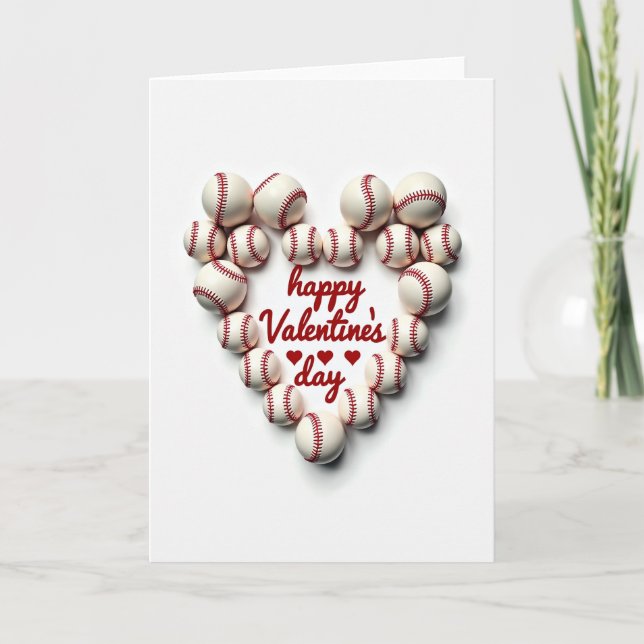 Baseballs Valentines Day Card (Front)