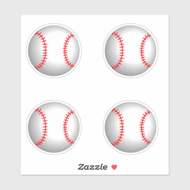 Baseballs with Red Stitching (Sheet)