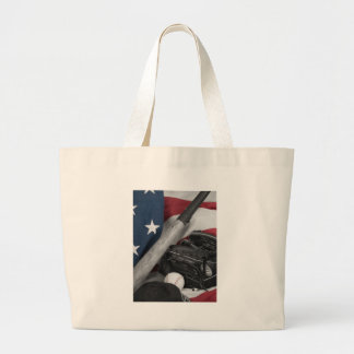 basebasll bwredblue large tote bag