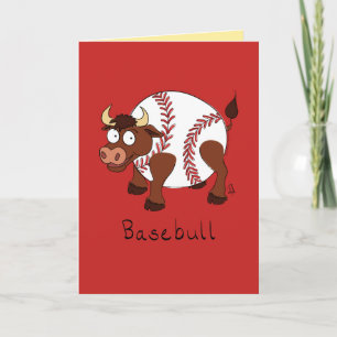 Basebull - Funny Baseball Bull Card