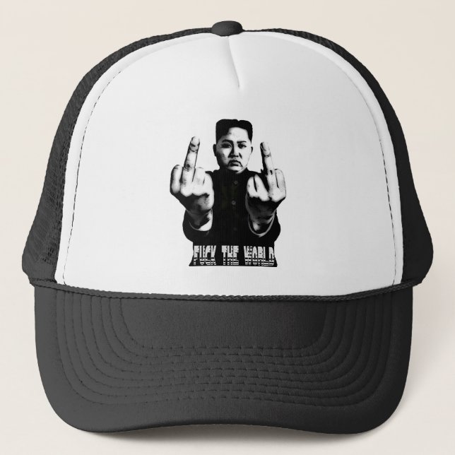 Basecap Kappe Kim Jong Un - Fu ck the world FTW Trucker Hat (Front)