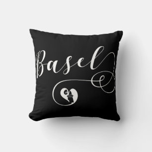 Basel Flag Heart, Switzerland, Basle Cushion