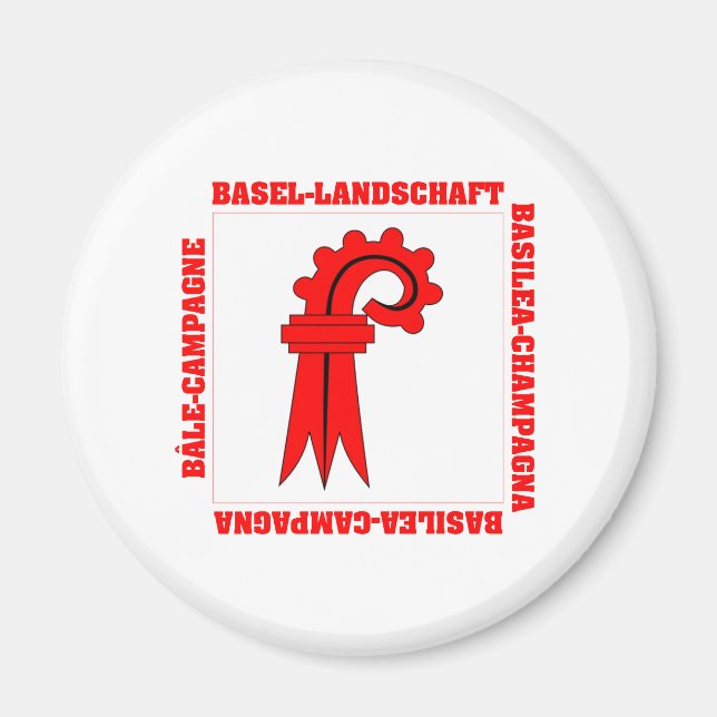 Basel Landschaft Switzerland Flag Magnet (Front)