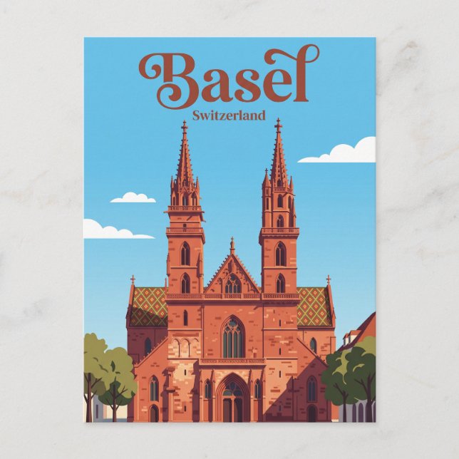 Basel Minster Switzerland Postcard (Front)