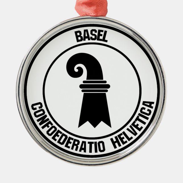 Basel Round Emblem Metal Tree Decoration (Front)