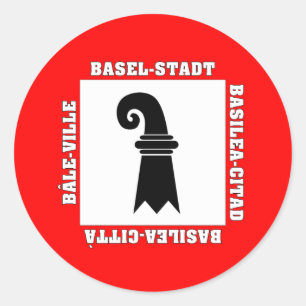 Basel Stadt Switzerland Flag Classic Round Sticker