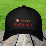 Basel & Switzerland fashion / Swiss Flag Patriots Embroidered Hat<br><div class="desc">Embroidered Hats: Switzerland & Basel,  Swiss Flag fashion baseball / trucker hats for Swiss patriots - love my country,  travel,  holiday / sports fans</div>
