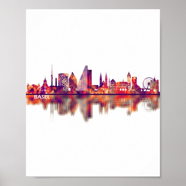 Basel Switzerland Skyline Poster (Front)