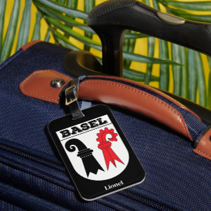 Basel, Switzerland Swiss Cantons Coat of Arms Luggage Tag