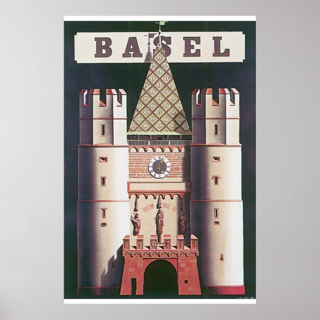Basel Vintage Travel Poster (Front)