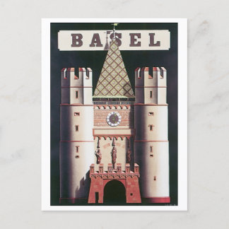 Basel Vintage Travel Poster Postcard
