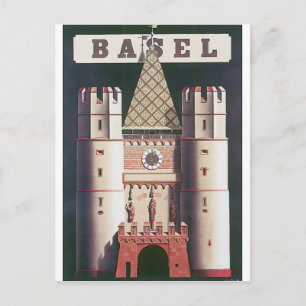 Basel Vintage Travel Poster Postcard