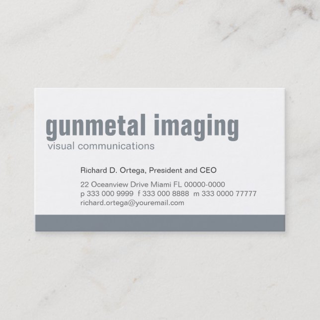 Baseline Panel Gunmetal Business Card (Front)