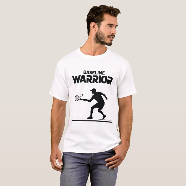 Baseline Warrior Tennis Athlete Design T-Shirt (Front Full)