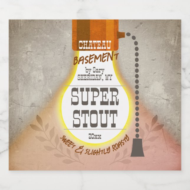 Basement homemade wine beer cider personalised win beer bottle label (Single Label)