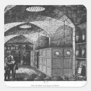 Basement of the Bank of France in Paris, 1897 Square Sticker
