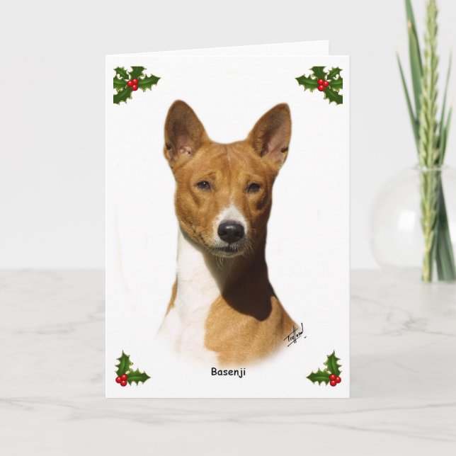 Basenji 9L034D-09 Holiday Card (Front)