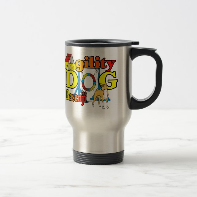 Basenji Agility Gifts Travel Mug (Right)
