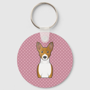 Basenji Cartoon Key Ring