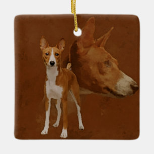 Basenji Ceramic Ornament