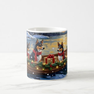 Basenji Christmas Boat Holiday Coffee Mug