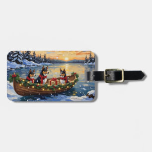 Basenji Christmas Boat Holiday Luggage Tag