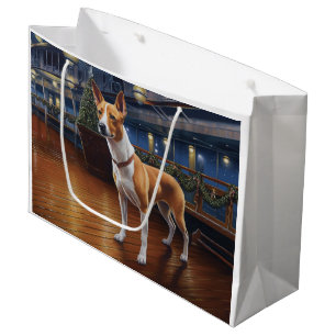 Basenji Christmas Cruise: Pawsome Holiday Delight Large Gift Bag