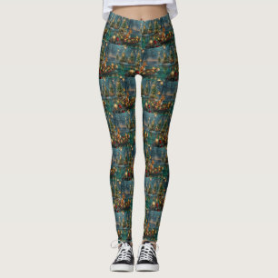 Basenji Christmas Festive Voyage Leggings